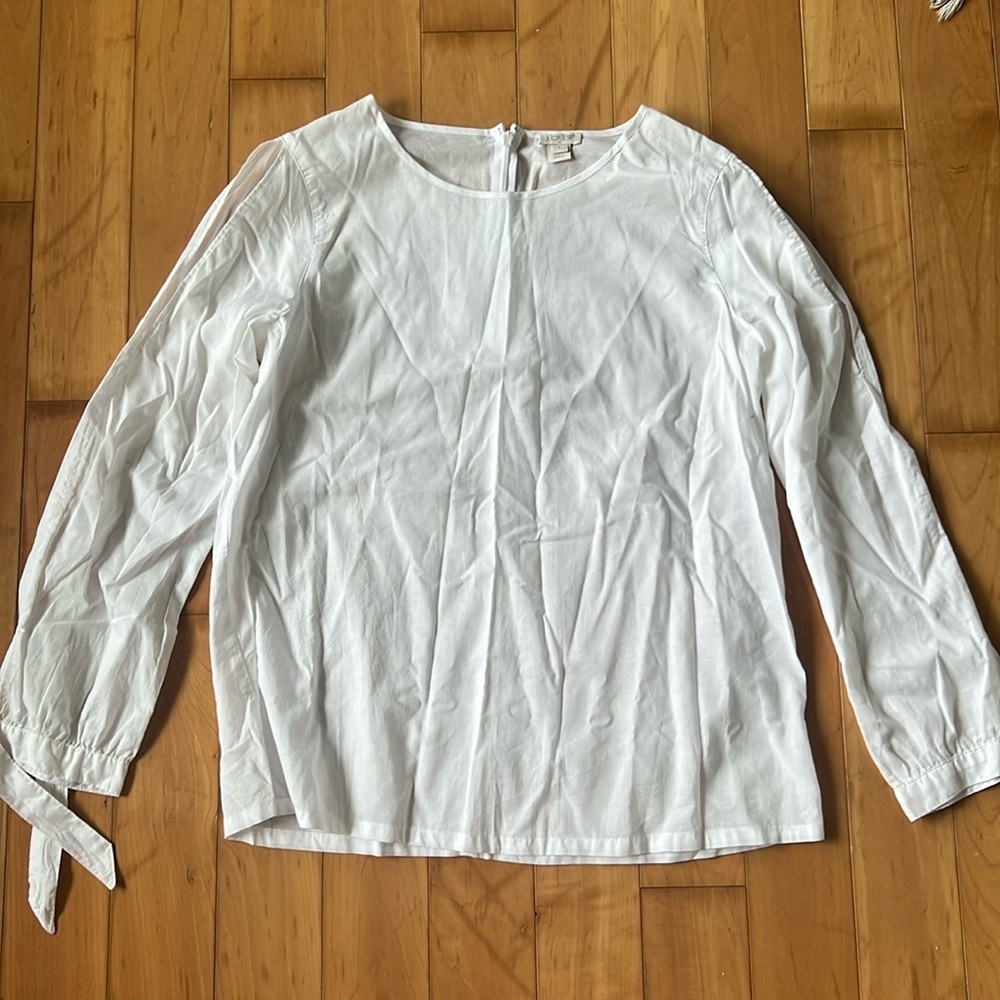 J Crew White Short w/ Cutout Shoulders